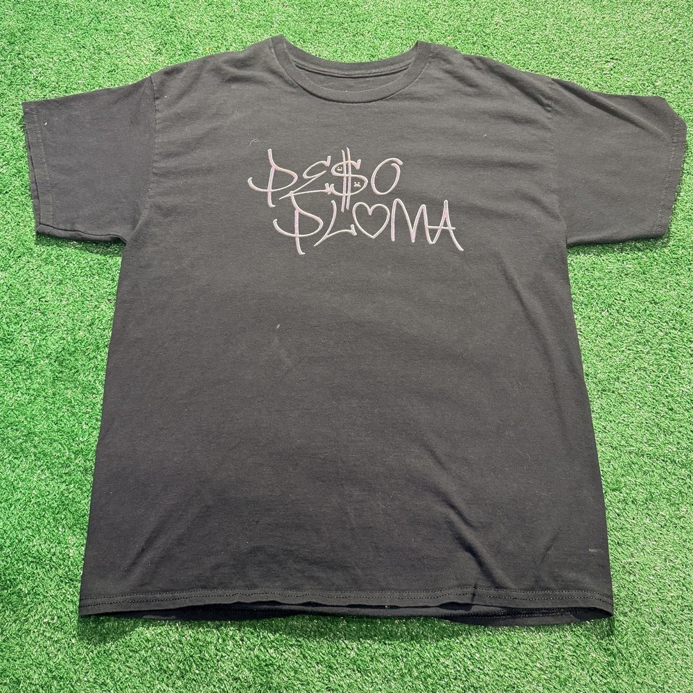 Peso Pluma Shirt Mens Large Black Doble P Tour Graphic Concert Tee Music